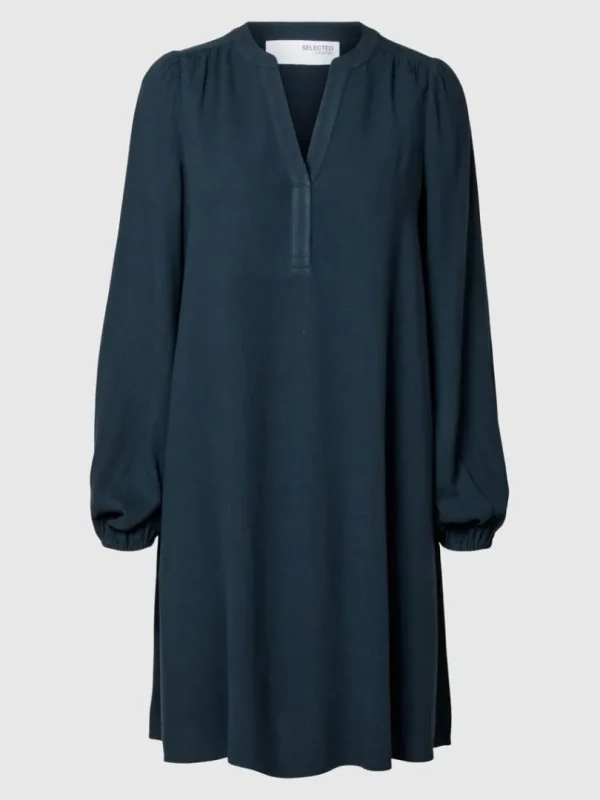 Kjoler>SELECTED LANGÆRMET KORT KJOLE Blue