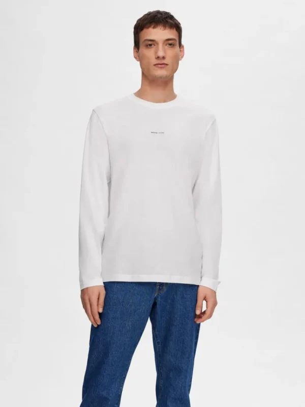 T-shirts>SELECTED LANGÆRMET LOGO T-SHIRT White