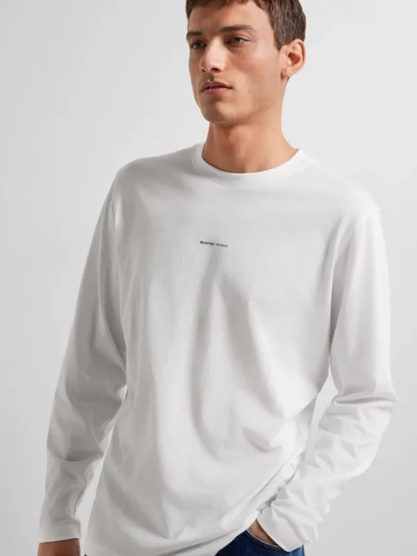 T-shirts>SELECTED LANGÆRMET LOGO T-SHIRT White