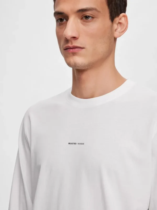 T-shirts>SELECTED LANGÆRMET LOGO T-SHIRT White