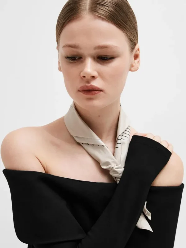 Toppe Og Bluser>SELECTED LANGÆRMET OFF-SHOULDER TOP Black