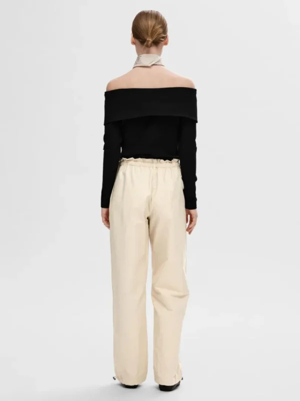 Toppe Og Bluser>SELECTED LANGÆRMET OFF-SHOULDER TOP Black