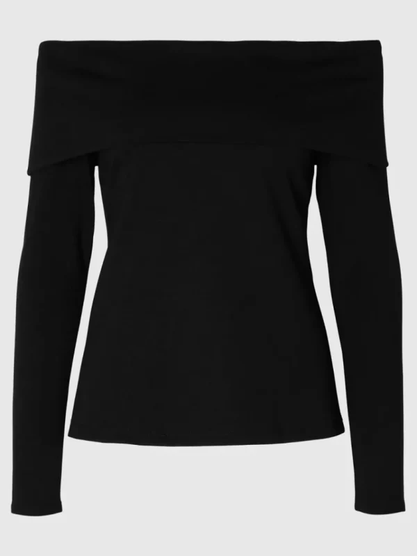 Toppe Og Bluser>SELECTED LANGÆRMET OFF-SHOULDER TOP Black