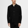 Overtøj | Skjorter>SELECTED LANGÆRMET OVERSHIRT Black