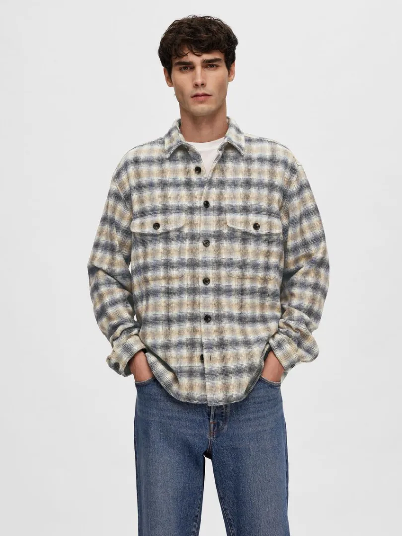 langrmet_overshirt_0-5.webp Overtøj | Skjorter>SELECTED LANGÆRMET OVERSHIRT Coloured