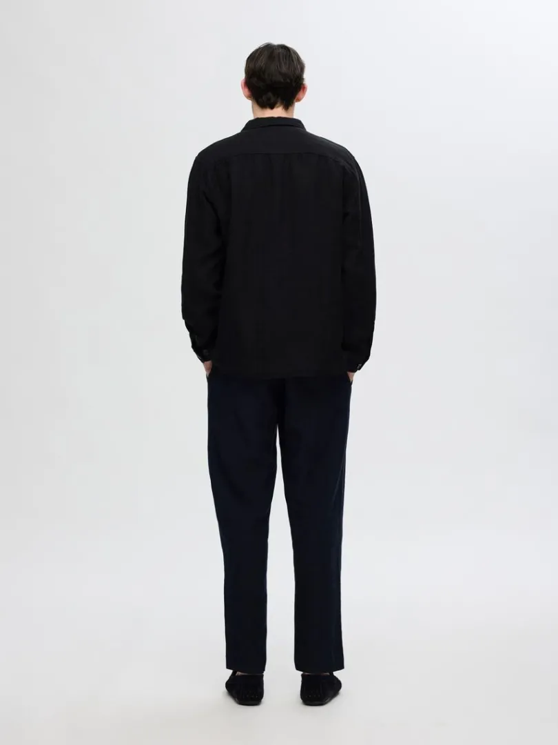 langrmet_overshirt_1-2.webp Overtøj | Skjorter>SELECTED LANGÆRMET OVERSHIRT Black