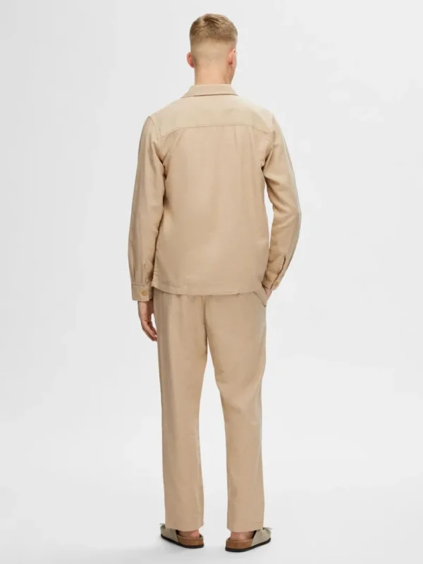 Overtøj | Skjorter>SELECTED LANGÆRMET OVERSHIRT Beige