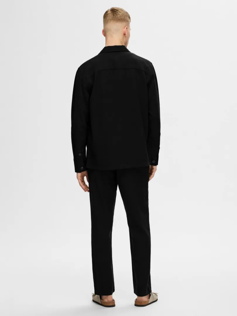 langrmet_overshirt_1.webp Overtøj | Skjorter>SELECTED LANGÆRMET OVERSHIRT Black