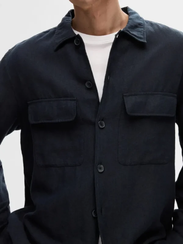 Overtøj | Skjorter>SELECTED LANGÆRMET OVERSHIRT Blue