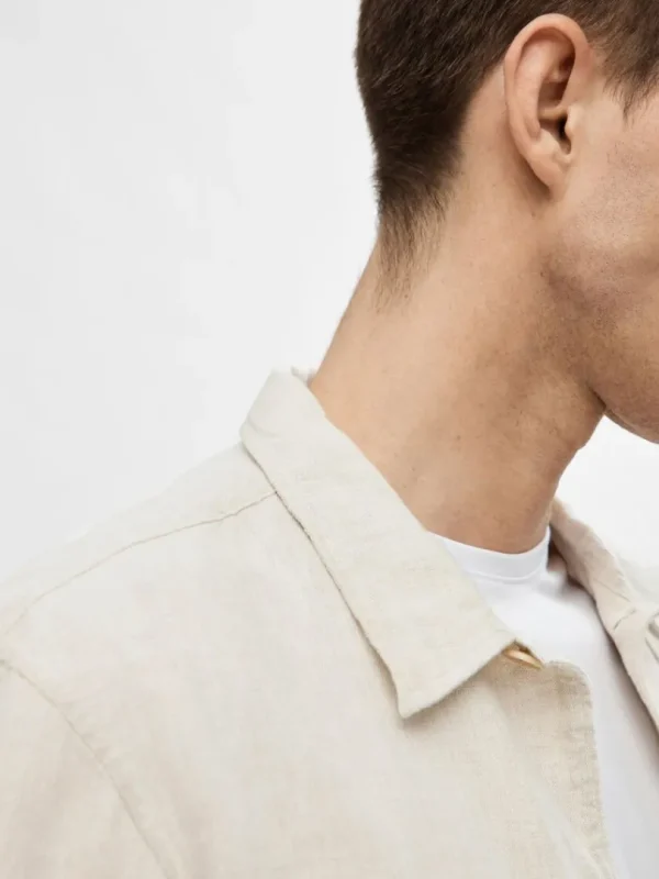 Overtøj | Skjorter>SELECTED LANGÆRMET OVERSHIRT Beige