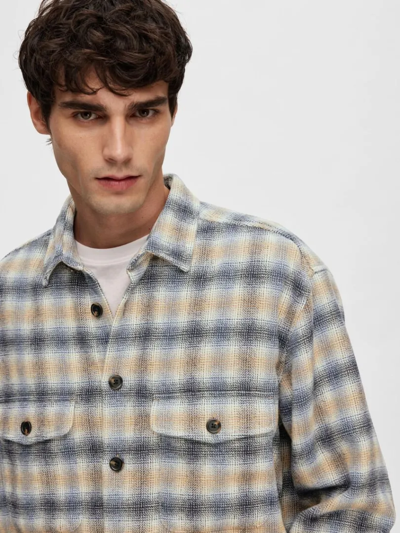 langrmet_overshirt_5-5.webp Overtøj | Skjorter>SELECTED LANGÆRMET OVERSHIRT Coloured