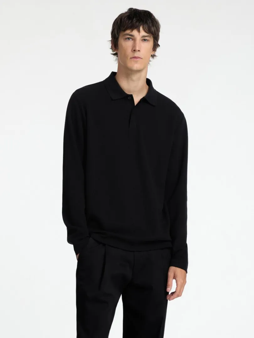 langrmet_polo_0.webp Poloer>SELECTED LANGÆRMET POLO Black