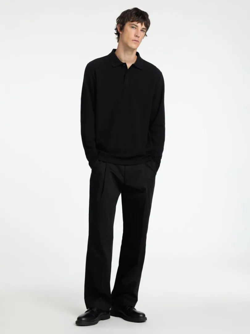 langrmet_polo_1.webp Poloer>SELECTED LANGÆRMET POLO Black