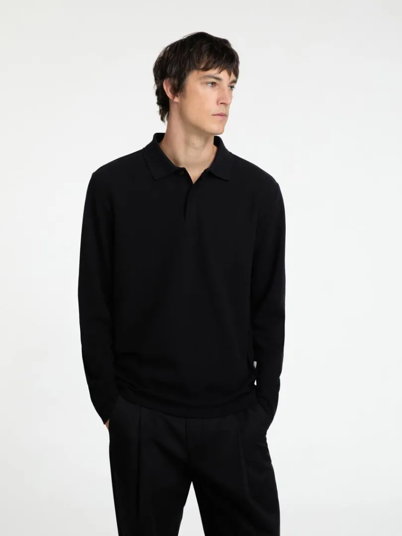 langrmet_polo_2.webp Poloer>SELECTED LANGÆRMET POLO Black