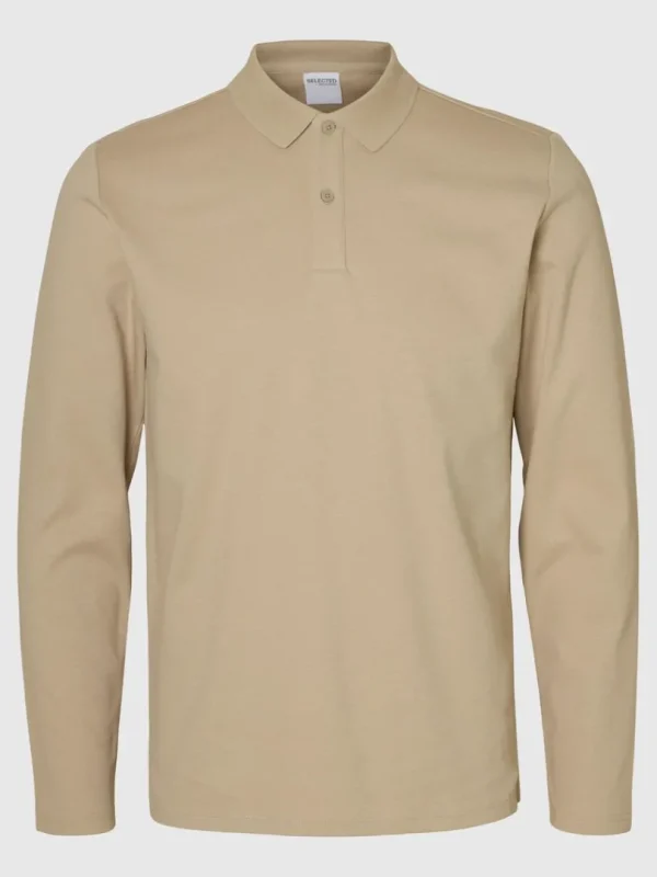Poloer>SELECTED LANGÆRMET POLO Beige