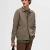 Strik>SELECTED LANGÆRMET POLO CARDIGAN Brown