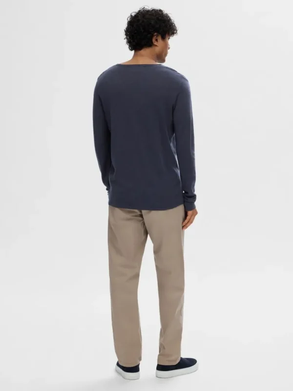 Strik>SELECTED LANGÆRMET PULLOVER Blue