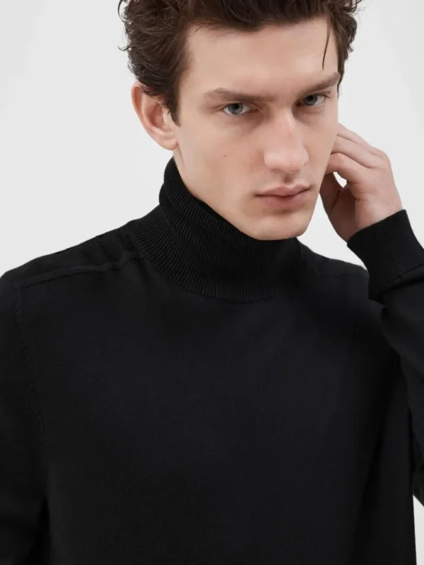 Strik>SELECTED LANGÆRMET RULLEKRAVE PULLOVER Black