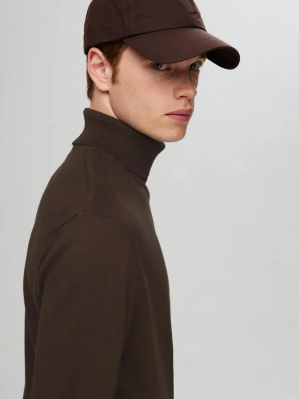 Strik>SELECTED LANGÆRMET RULLEKRAVE PULLOVER Brown