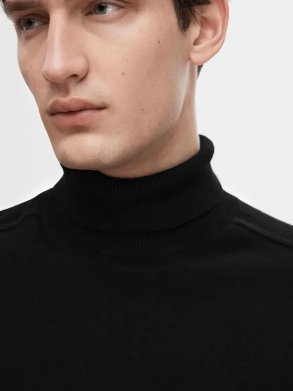 Strik>SELECTED LANGÆRMET RULLEKRAVE PULLOVER Black