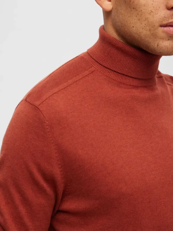 Strik>SELECTED LANGÆRMET RULLEKRAVE PULLOVER Orange