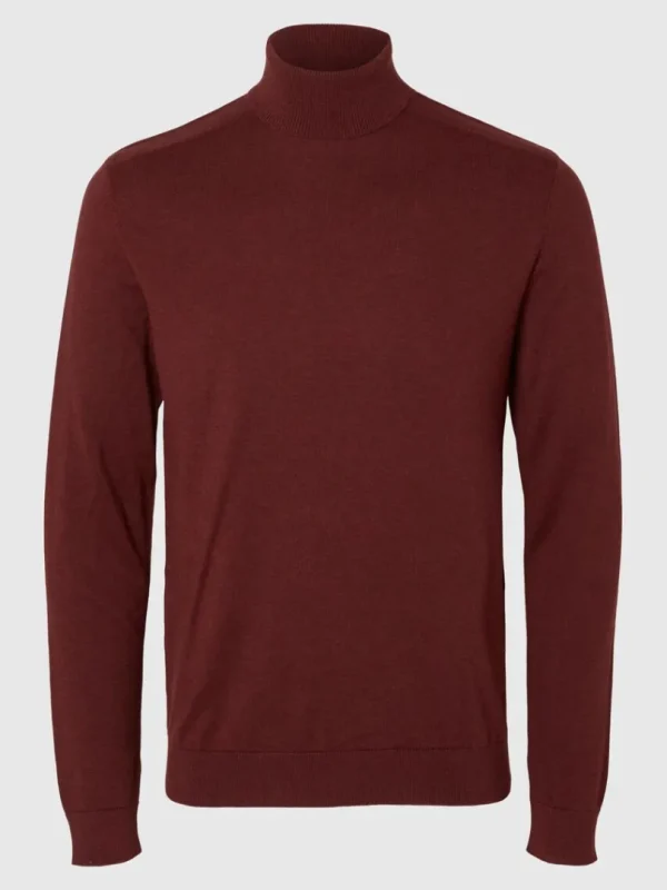 Strik>SELECTED LANGÆRMET RULLEKRAVE PULLOVER Bordeaux