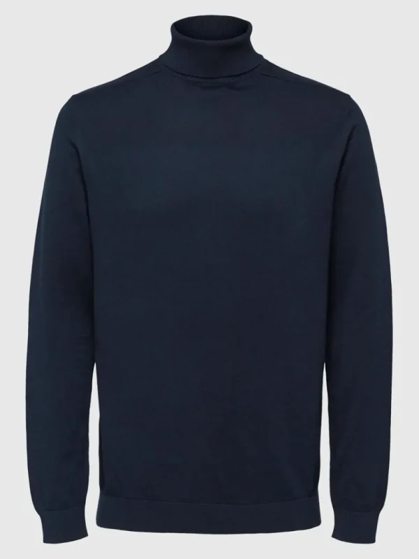 Strik>SELECTED LANGÆRMET RULLEKRAVE PULLOVER Blue
