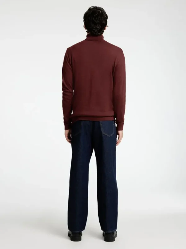 Strik>SELECTED LANGÆRMET RULLEKRAVE PULLOVER Bordeaux