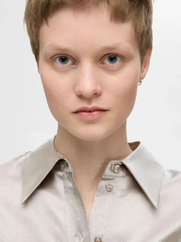 Skjorter>SELECTED LANGÆRMET SATINSKJORTE Silver
