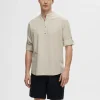 Skjorter>SELECTED LANGÆRMET SKJORTE Beige