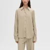 Skjorter>SELECTED LANGÆRMET SKJORTE Beige