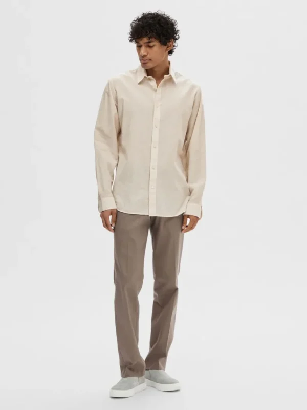 Skjorter>SELECTED LANGÆRMET SKJORTE Beige