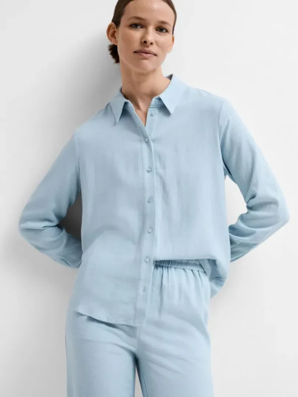 Skjorter>SELECTED LANGÆRMET SKJORTE Blue