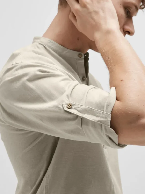 Skjorter>SELECTED LANGÆRMET SKJORTE Beige