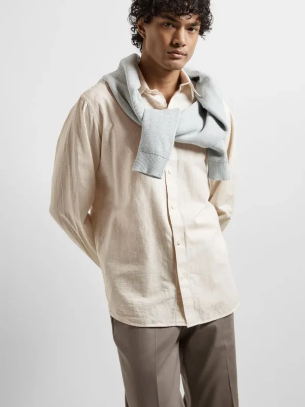 Skjorter>SELECTED LANGÆRMET SKJORTE Beige