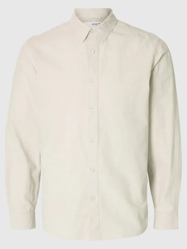 Skjorter>SELECTED LANGÆRMET SKJORTE Beige