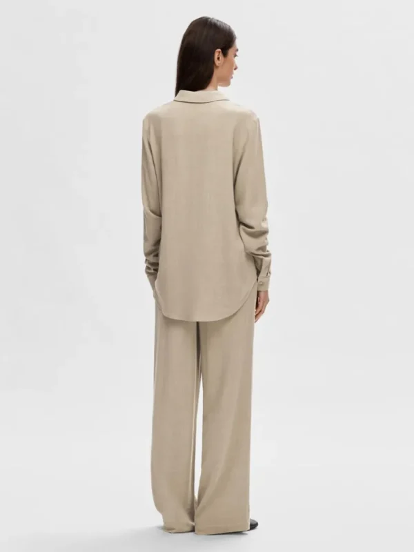 Skjorter>SELECTED LANGÆRMET SKJORTE Beige