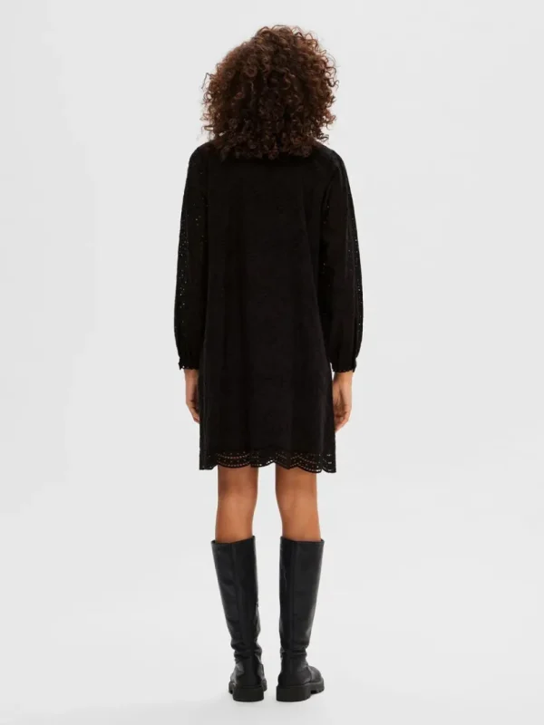Kjoler>SELECTED LANGÆRMET SKJORTEKJOLE Black