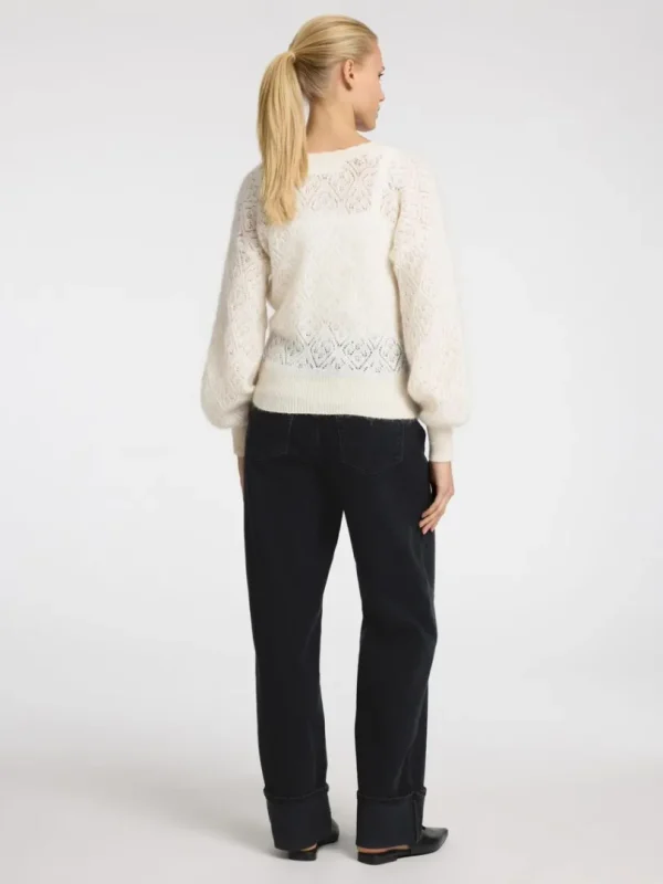 Strik>SELECTED LANGÆRMET SLÅ OM-CARDIGAN White