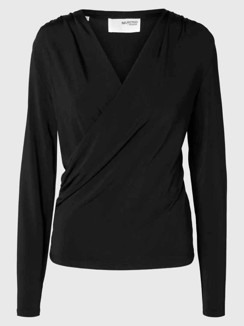 langrmet_slom_bluse_5.webp Toppe Og Bluser>SELECTED LANGÆRMET SLÅ-OM BLUSE Black