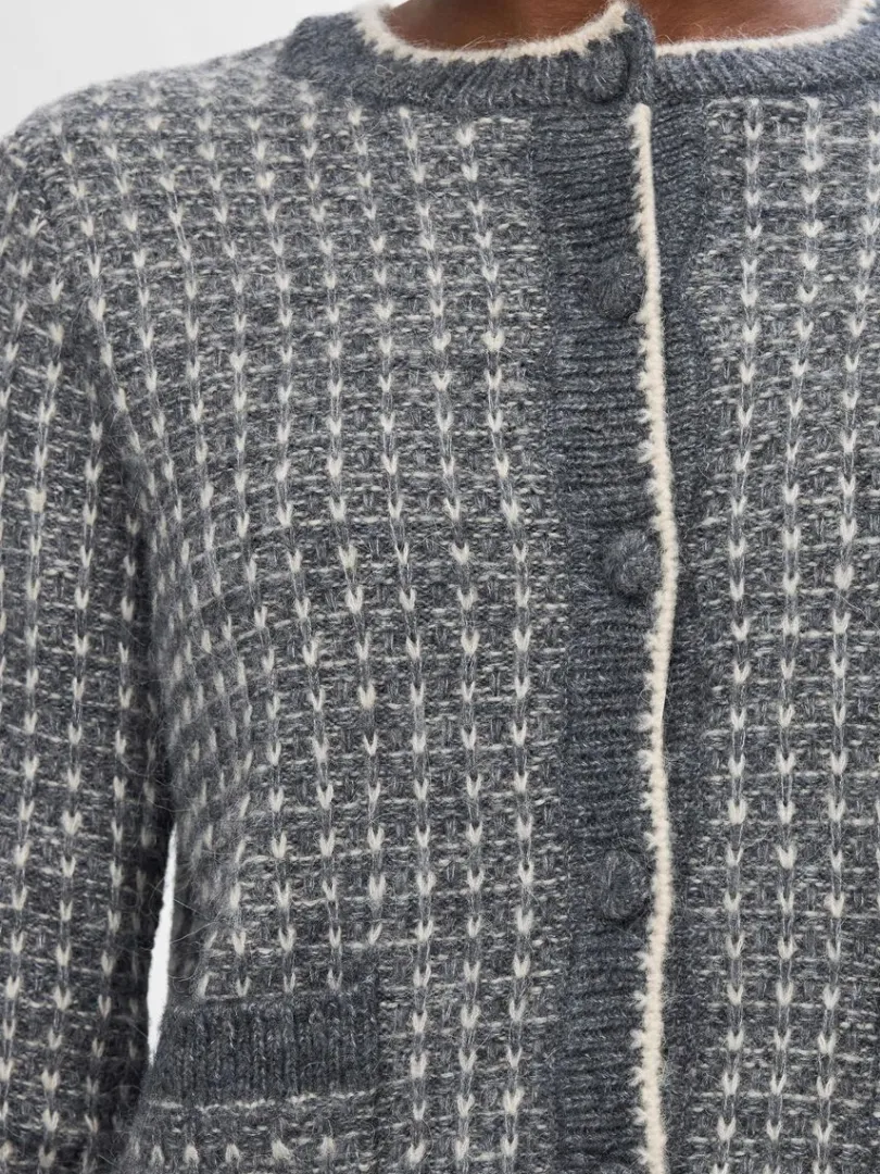 langrmet_strikket_cardiga_3.webp Strik>SELECTED LANGÆRMET STRIKKET CARDIGAN Grey