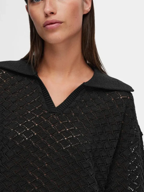 Toppe Og Bluser | Strik>SELECTED LANGÆRMET STRIKKET TOP Black