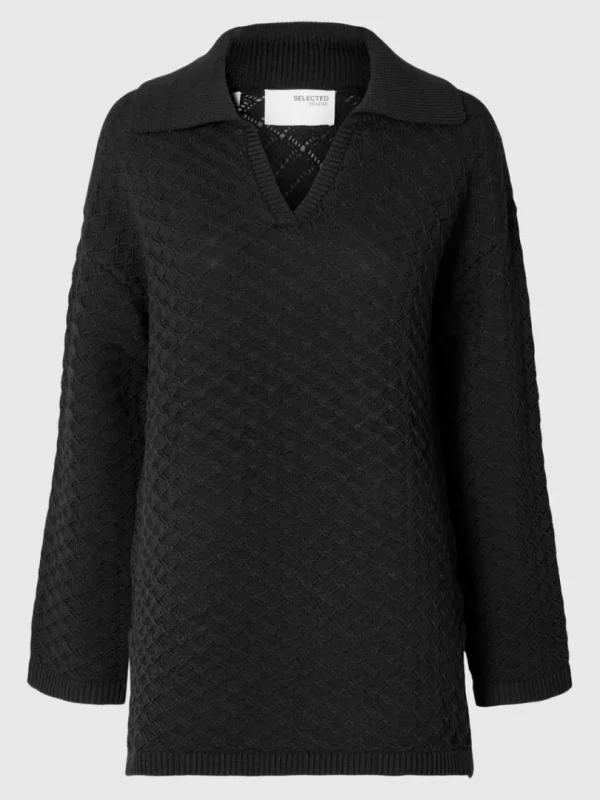 Toppe Og Bluser | Strik>SELECTED LANGÆRMET STRIKKET TOP Black