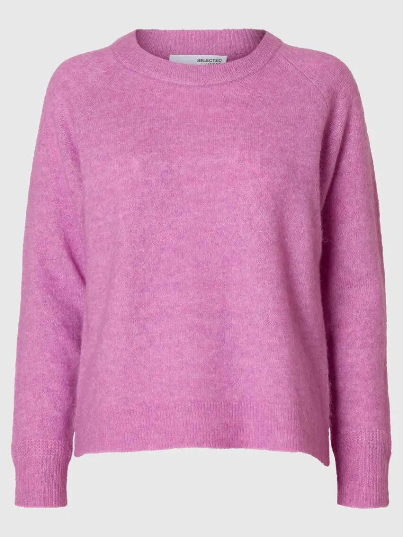 langrmet_striktrje_0-8.webp Strik>SELECTED LANGÆRMET STRIKTRØJE Pink