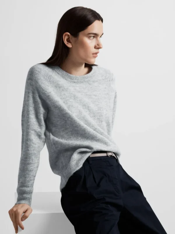 Strik>SELECTED LANGÆRMET STRIKTRØJE Grey