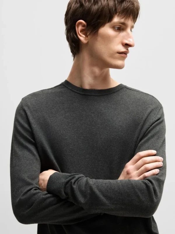 Strik>SELECTED LANGÆRMET STRIKTRØJE Grey