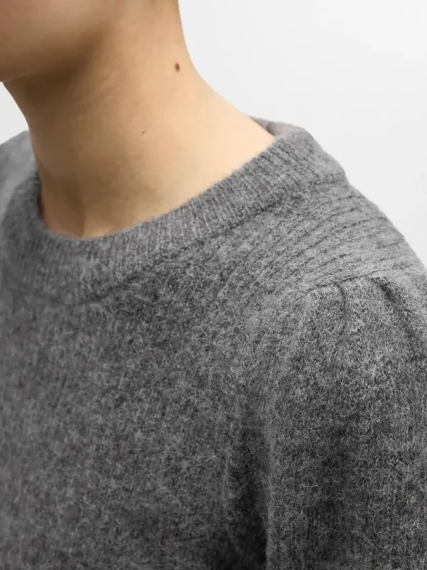 Strik>SELECTED LANGÆRMET STRIKTRØJE Grey
