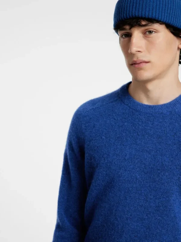 Strik>SELECTED LANGÆRMET STRIKTRØJE Blue