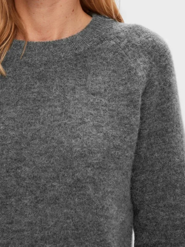 Strik>SELECTED LANGÆRMET STRIKTRØJE Grey