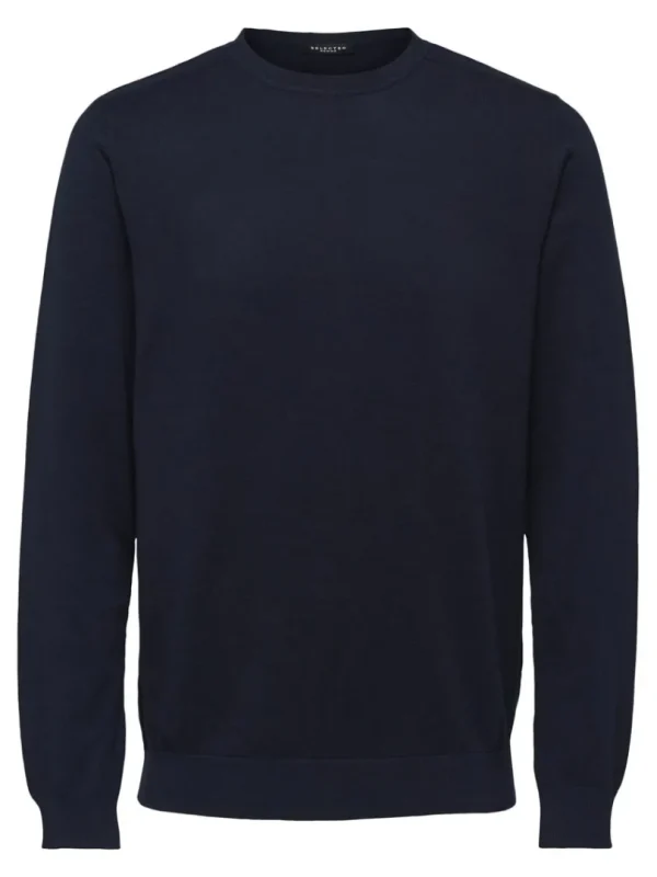 Strik>SELECTED LANGÆRMET STRIKTRØJE Blue